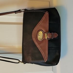 B.O.C crossbody bag, black & brown, adjustable strap, gold hardware.